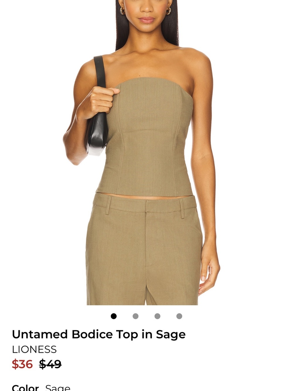 Lioness Sage Strapless Bodice Top